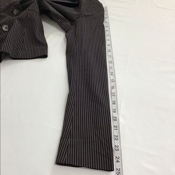 Theory Blazer Black Boothe Pinstripe 2-Button Stretch Blazer Size 8 - Picture 8 of 13